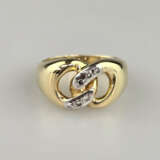 14K-Goldring mit Diamanten- Gelbgold 585/000, gest… - photo 1