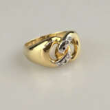 14K-Goldring mit Diamanten- Gelbgold 585/000, gest… - photo 2