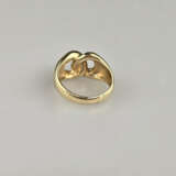 14K-Goldring mit Diamanten- Gelbgold 585/000, gest… - photo 4