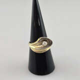 Bicolor-Goldring mit Diamant - Gelb-/Weißgold 585/… - photo 2