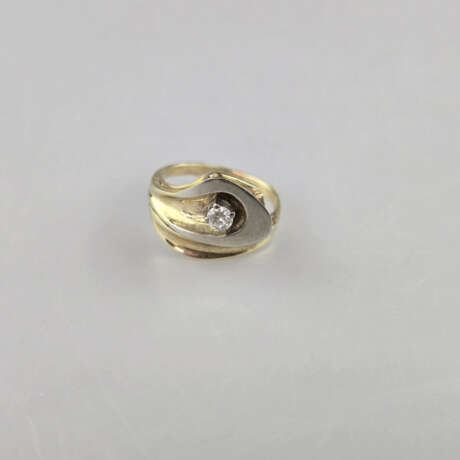 Bicolor-Goldring mit Diamant - Gelb-/Weißgold 585/… - photo 4