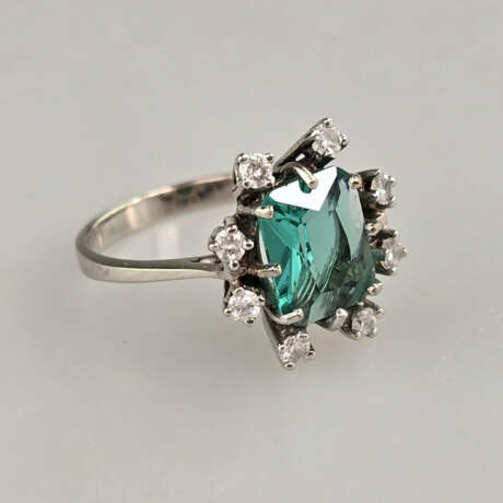 Turmalinring - 585/000 Weißgold (14K), gestempelt,… - photo 2