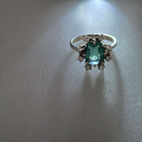 Turmalinring - 585/000 Weißgold (14K), gestempelt,… - photo 6