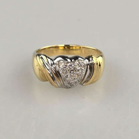 18K-Diamantring - Gelbgold 750/000 (18K), gestempe… - photo 2