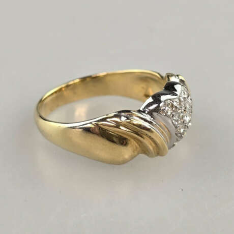18K-Diamantring - Gelbgold 750/000 (18K), gestempe… - photo 3