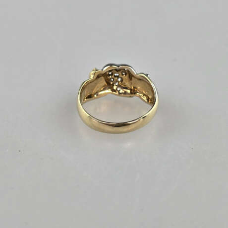 18K-Diamantring - Gelbgold 750/000 (18K), gestempe… - photo 4