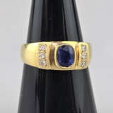 Saphirring mit Diamanten- Gelbgold 585/000 (14 K),… - Foto 2