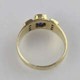 Saphirring mit Diamanten- Gelbgold 585/000 (14 K),… - Foto 5