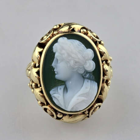 Goldring mit einer feinen Kamee - Gelbgold 585/000… - photo 4