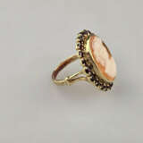 Goldring mit Kamee - Gelbgold 585/000 (14 K), gest… - photo 5