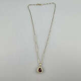 Rubinanhänger mit Diamanten an Kette - Gelbgold 75… - фото 5