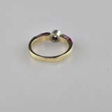 14K-Diamantring mit Rubinen - Gelbgold 585/000 (14… - фото 5
