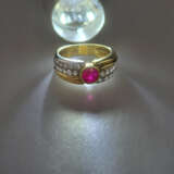 18K-Rubinring mit Diamanten- Gelbgold 750/000 (18K… - photo 7