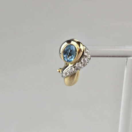 Ein Paar Tricolor-Topasohrstecker mit Diamanten - … - photo 2