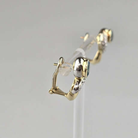 Ein Paar Tricolor-Topasohrstecker mit Diamanten - … - photo 3