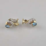 Ein Paar Tricolor-Topasohrstecker mit Diamanten - … - photo 4