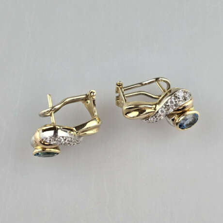 Ein Paar Tricolor-Topasohrstecker mit Diamanten - … - photo 5