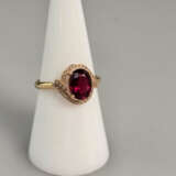 18K-Turmalinring mit Diamanten - Gelbgold 750/000 … - фото 1