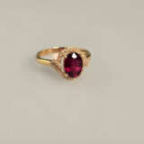 18K-Turmalinring mit Diamanten - Gelbgold 750/000 … - фото 3