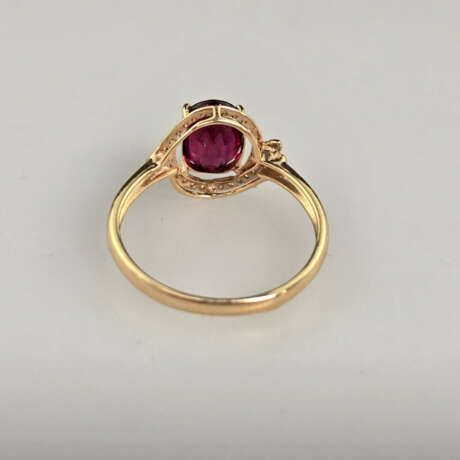 18K-Turmalinring mit Diamanten - Gelbgold 750/000 … - фото 5
