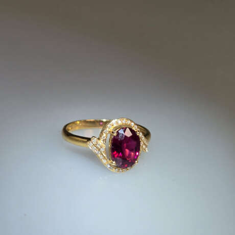 18K-Turmalinring mit Diamanten - Gelbgold 750/000 … - фото 7