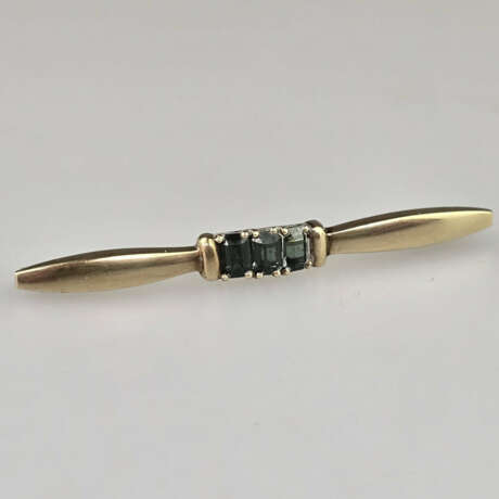 8K-Stabbrosche mit Turmalinbesatz - Gelbgold 333/0… - photo 1
