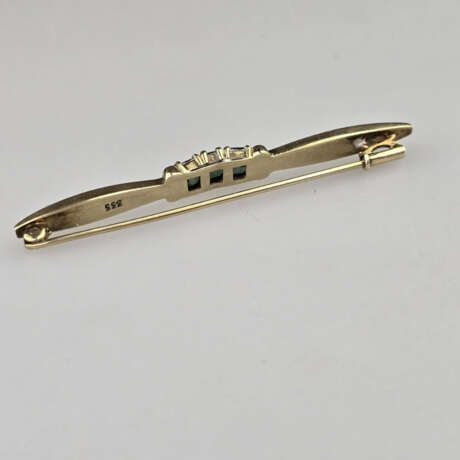 8K-Stabbrosche mit Turmalinbesatz - Gelbgold 333/0… - photo 4