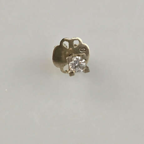 Ein Paar Diamant-Ohrstecker - Gelbgold 750/000, Be… - photo 2