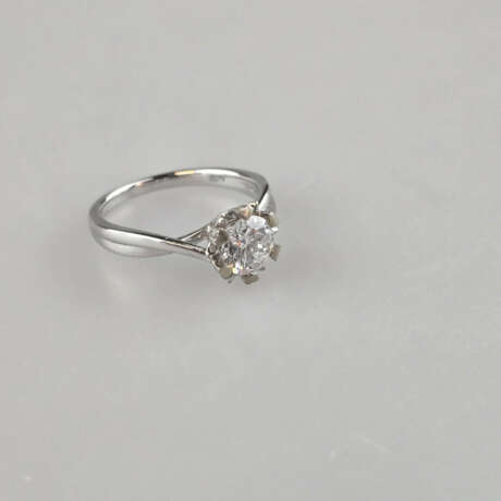 Solitärring - Weißgold 750/000 (18 K), gestempelt,… - фото 2