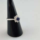 Floraler Saphirring mit Diamanten- Weißgold 750/00… - photo 2