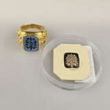 Achat-Siegelring - Silberfassung vergoldet, „925“ … - photo 2