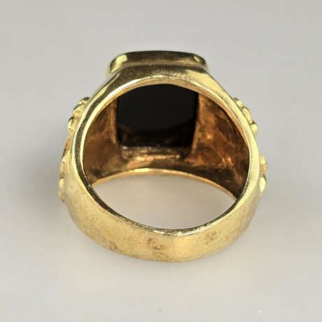 Achat-Siegelring - Silberfassung vergoldet, „925“ … - photo 6