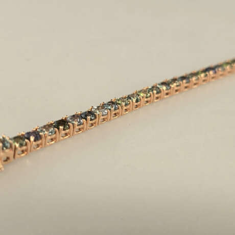 Tennisarmband mit Turmalinen - Silber vergoldet, K… - Foto 5