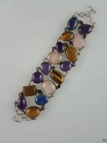 Silberarmband mit Steinbesatz - Sterling Silber 92… - фото 1