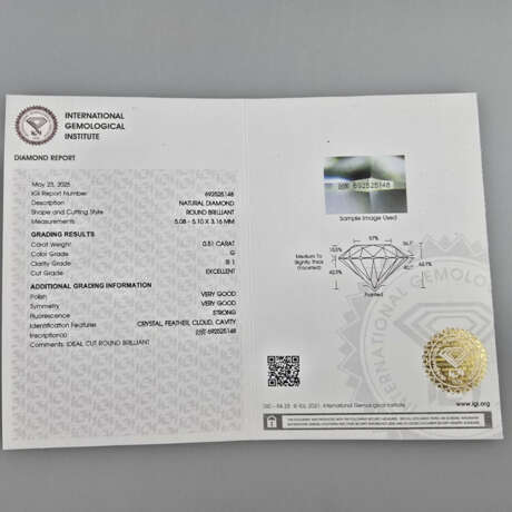 Loser natürlicher Diamant von 0,51 ct. mit Lasersi… - photo 8