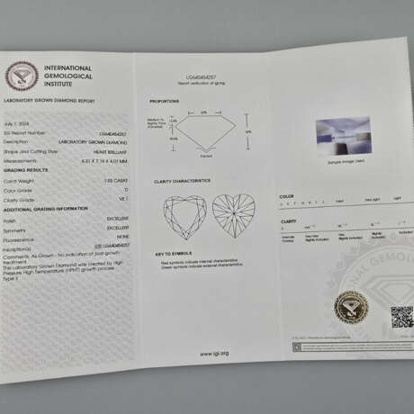Loser Herz-Diamant von 1,03 ct. mit Lasersignatur … - photo 5