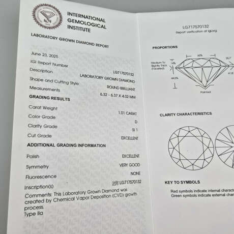 Loser Diamant von 1,01 ct. mit Lasersignatur - Lab… - photo 10