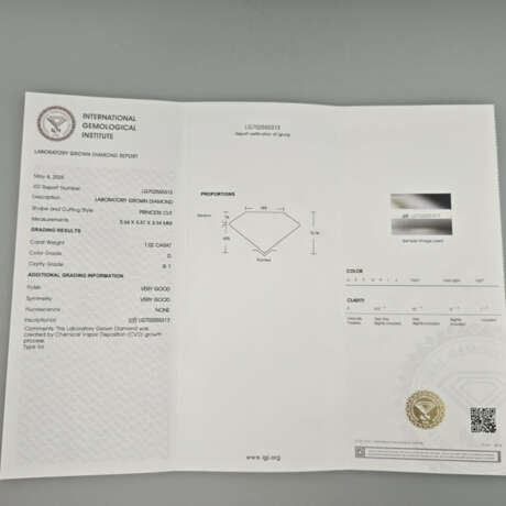 Loser Diamant von 1,02 ct. mit Lasersignatur - Lab… - фото 8