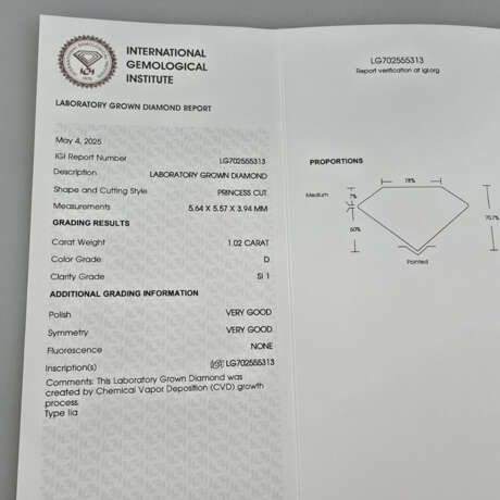 Loser Diamant von 1,02 ct. mit Lasersignatur - Lab… - фото 9