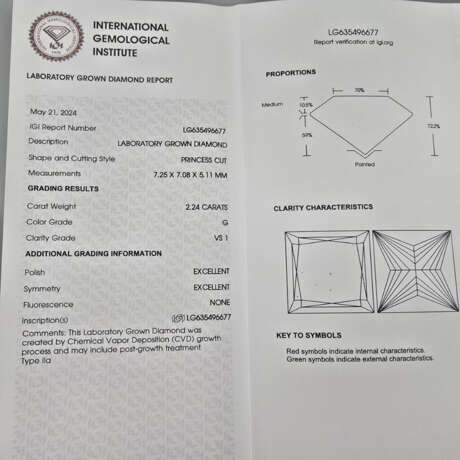 Loser Diamant von 2,24 ct. mit Lasersignatur - Lab… - фото 9