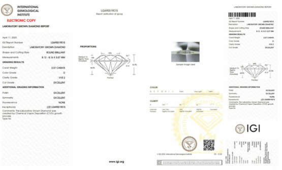 Loser Diamant von 2,07 ct. mit Lasersignatur - Lab… - фото 2