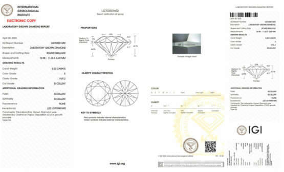 Loser Diamant von 5,00 ct. mit Lasersignatur - Lab… - фото 2