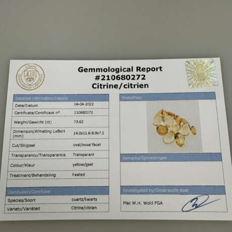 Konvolut lose Citrine von insgesamt 73,62 ct. - 13… - photo 4