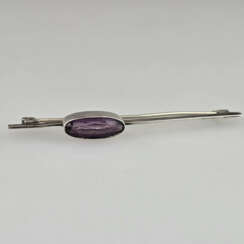 Vintage-Silberbrosche mit Amethyst - Silber, am Na…