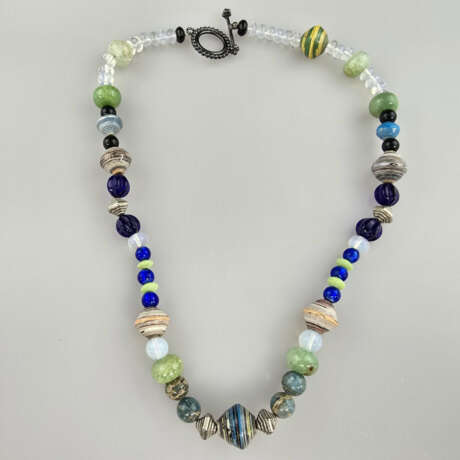 Farbenfrohe Vintage-Halskette im Hippie-Stil - abw… - фото 4