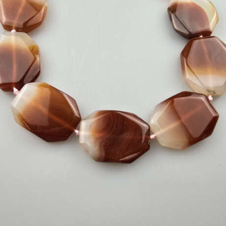 Schwere Vintage-Halskette - aus 11 flachen oktogon… - photo 4