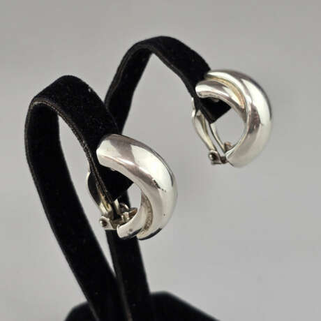 Ein Paar Vintage-Ohrclips/Halbcreolen - Sterling S… - Foto 3
