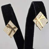 Ein Paar Vintage-Ohrclips - SWAROVSKI, goldfarbene… - Foto 1
