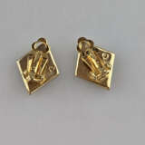 Ein Paar Vintage-Ohrclips - SWAROVSKI, goldfarbene… - Foto 5