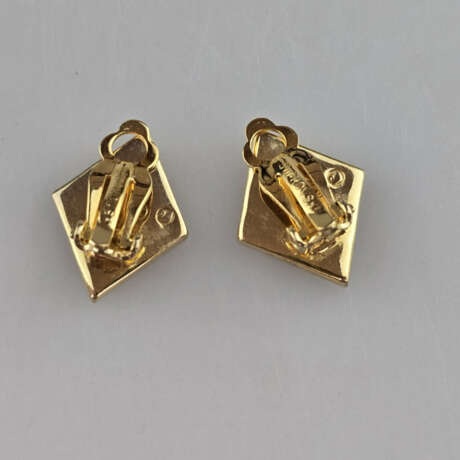 Ein Paar Vintage-Ohrclips - SWAROVSKI, goldfarbene… - Foto 5